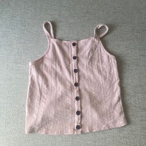 American Eagle Pink Buttoned Crop Top Size M